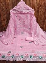 Chanderi Pink Festival Wear Embroidery Work Dress Material